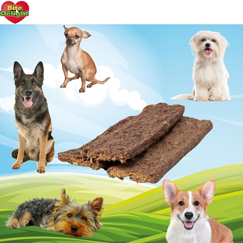 Bite & Delight 500g Hirschfleischstreifen Hirschfleisch-Leckerlis für Hunde Weiche Fleischstreifen aus Wild 98% Leicht Verdaulich Ideal für Gelenke