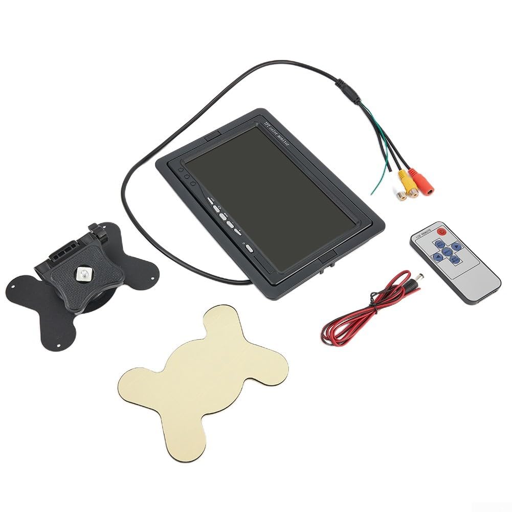 Monitor per auto, 7 pollici per camion veicoli TFT LCD display a colori risoluzione 800x600 doppi ingressi AV telecamera posteriore interruttore automatico 12 V/24 V nero