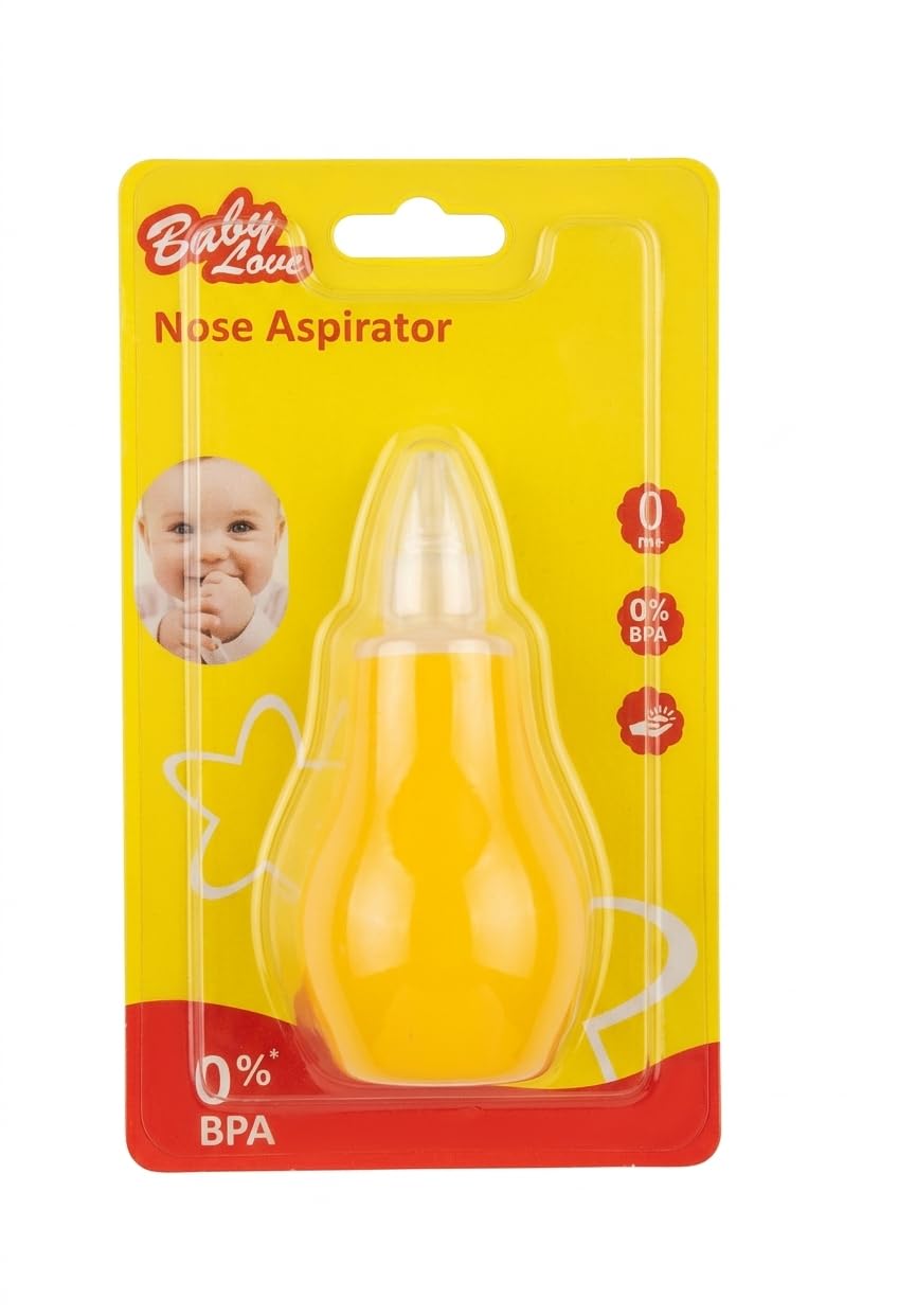 Baby Nose Cleaner Yellow Colour | Baby Nasal Aspirator | Gentle Suction for Blocked Nose | Soft Silicone Tip, Safe & Hygienic | Easy to Use for Newborns-image-36