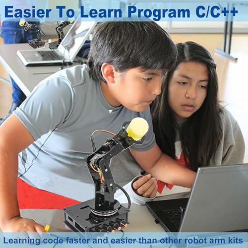 Robot Kit, Robot Arm Kits for Arduino Coding, Smart Robotic Arm Building Toy with OLED Display and Charging Function, 5DOF STEM Programming Mechanical Arm Claw Kit with Easy Grab - Image 3