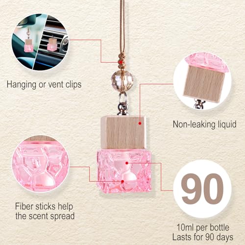 Image of L'odeur Vill Car Fresheners, 2Pack Car Freshener Vent Clips Car Diffuser Car Air Freshener, Up to 180 Days Hanging Car Diffuser, Long Lasting Hanging Car Freshener - Jasmine & lily and Bright Citrus