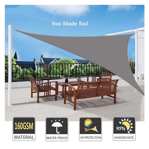Toldo vela triangular 4x4x5,7 m contra el calor y miradas en terrazas 4