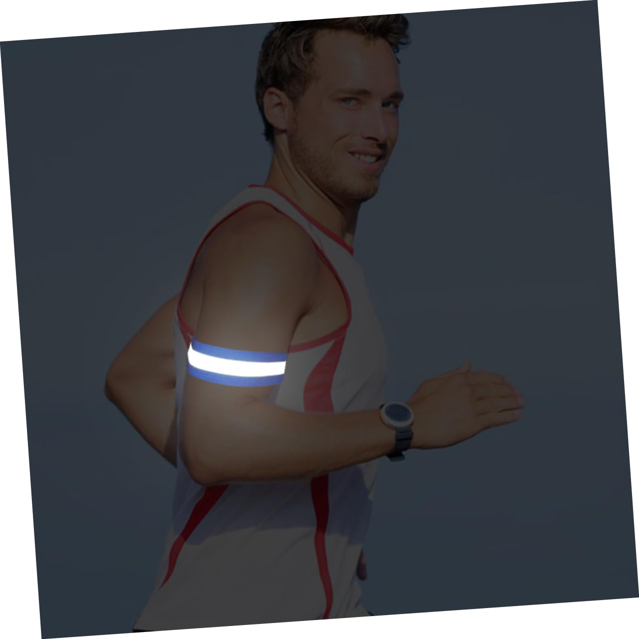 Toddmomy Bracelet Réfléchissant Visibilité Sécurité Ceinture De Course Lumière Haut Nuit Bracelet LED Elastiques Bracelets Bleu