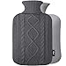 Produktbild Wärmflasche mit Bezug  Weicher Premium Strickbezug  1,8l groß Wärmeflasche, Wärmflasche Kinder, Bettflasche für Erwachsene für Kuschelige Nächte und Schmerzlinderung - Dunkelgrau