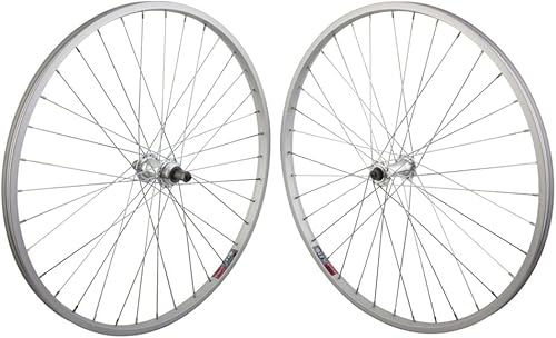WheelMaster Juego de ruedas delanteras y traseras para bicicleta 26 x 1.5 36H, AlloyFW, liberación rápida, color plateado