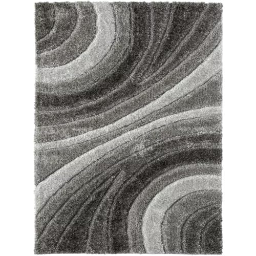 Image of Soft Shaggy Carpet 5x7 Feet - Ultra Plush, Non-Slip, High Pile 2 Inch Microfiber Rug for Bedroom, Living Room, Kids Room & Office - Modern Cozy Floor D�cor (Gray Silver C)