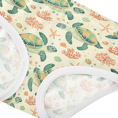 Girls Underwear Soft Cotton Sea Turtle Kids Panties in Sizes 2/3t, 4t, 5t, 6 and 84