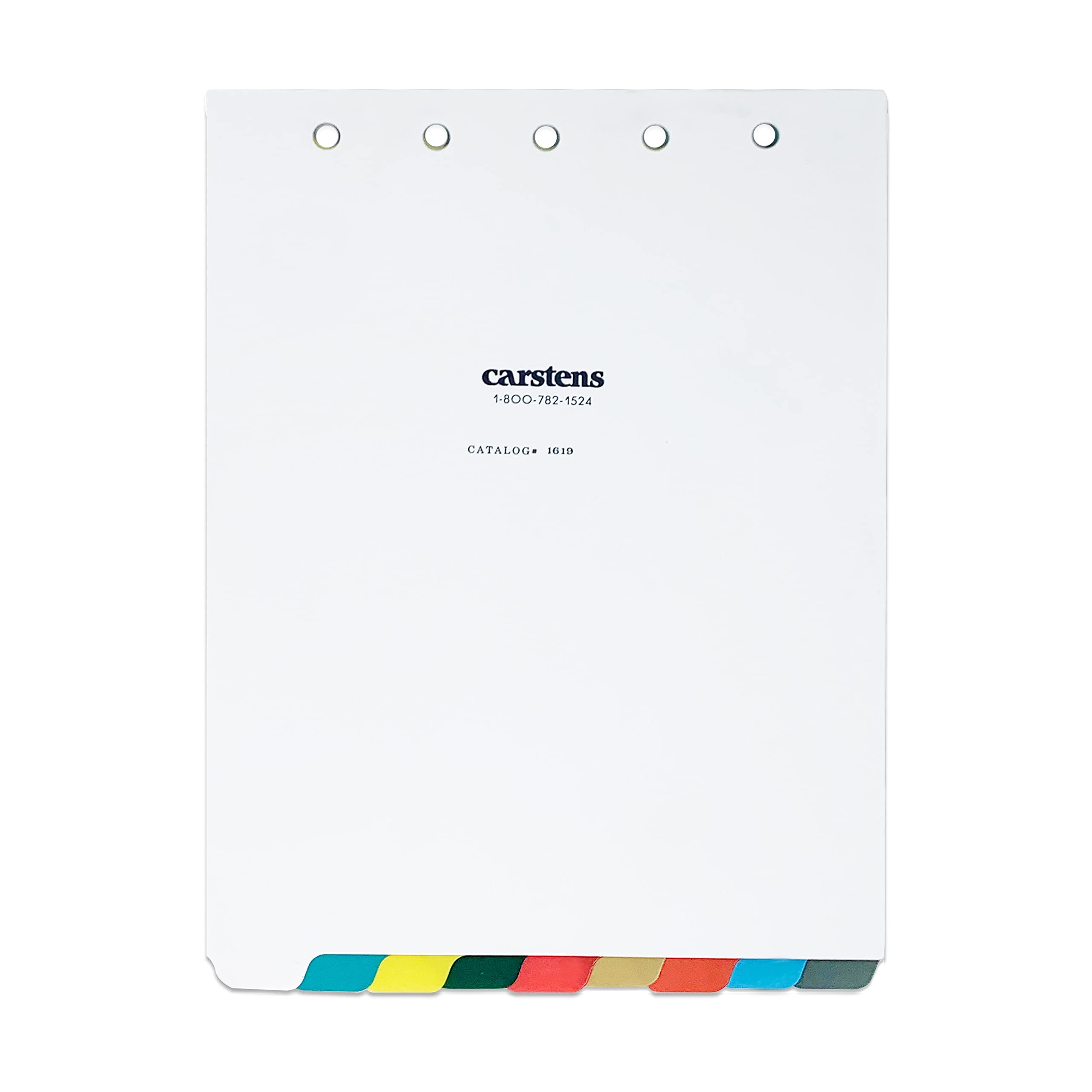 CarstensHeavy Duty Plastic Dividers, 9-Tab, Multi-Color, Blank, for Top-Opening Ring Binders, 1 Set