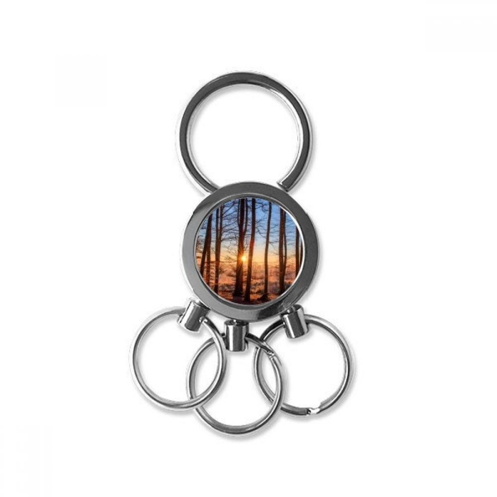Porte-clés en métal de qualité paysage des sciences forestières durable