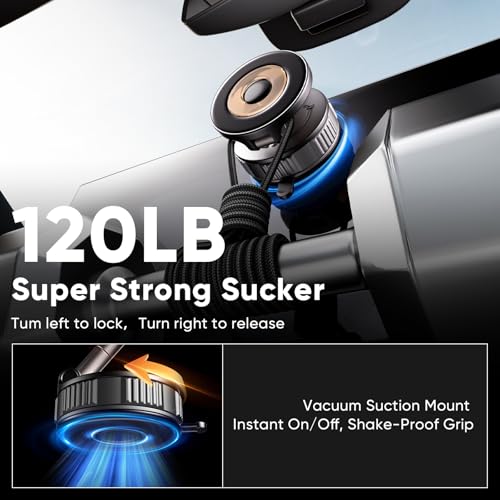 Magnetic Phone Holder for Car [120+ LB Strongest Suction & 2800gf Strongest Magnetic] 360° Adjustable Car Phone Holder for Magsafe Phone Holders for Your Car for iPhone 17 Pro Max 16 15 14 13 12 Plus