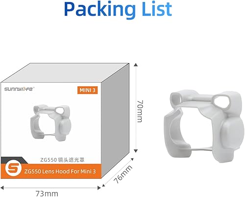 Miniatura 7 de Parasol de lente para DJI Mini 3 Accesorios para drones, parasol antideslumbrante cubierta protectora para cámara cardán para Mini 3 Drone