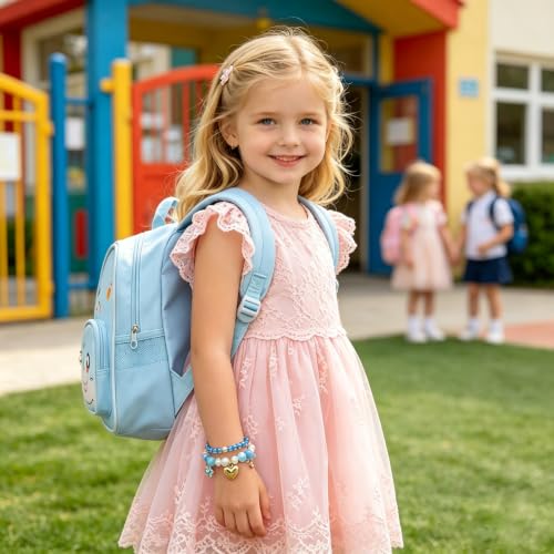 Image of First Day of Kindergarten Bracelets,First Day of School Bracelets for Mom and Daughter,Back to School Bracelet Pre-K Matching Heart Wish Adjustable Bracelet