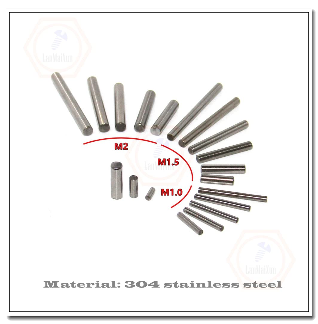 200pcs φ1mm×3mm 304 Stainless Steel Dowel Pin Pegs Support Shelves Dowel Pin Cylindrical pin