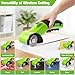Qidejoy Cordless Cardboard Cutter Electric Scissors, Heavy Duty High-speed Rotary Box Cutter Tools for Fabric, Carpet, Paper, with 2 Blades & Gloves, 4.2V Rechargeable Battery, LED Light, Green