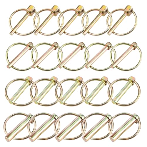 Pack of 20 Folding Cotter Pins Assortment M4.5/M6/M8/M10 Round Folding Plug, Galvanised Splint for Tractors, Trucks, Farm Trailers, Lawnmowers