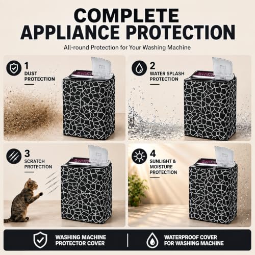 Image of Star Weaves Semi Automatic Washing Machine Cover for LG 6kg, 6.2kg, 6.5kg, 7kg, 7.5kg & 8kg Top Load | Waterproof, Dustproof, Rustproof | Heavy Duty Polyester Cover