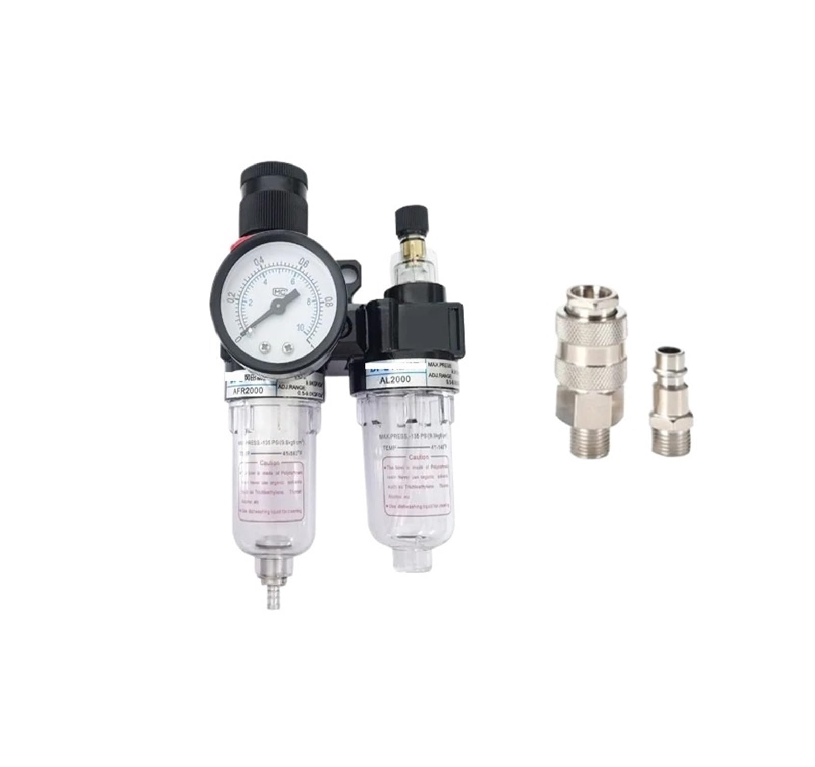 AYNRJKKX AFC2000 1/4" Port FRL Combined Air Handling Filter Pressure Regulator Combo Lubricator(AFC2000 EU Fittings)