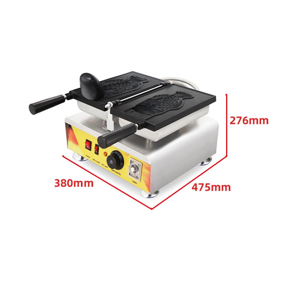 big open mouth fish shape taiyaki waffle machine ice cream cone waffle maker (voltage 110v)