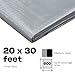 HOMESTEAD Waterproff Tarp 20' x 30', Medium Duty 10 Mil Poly Tarp Cover with Metal Grommets, Great for Outdoor Storage and Home Use - Silver/Black