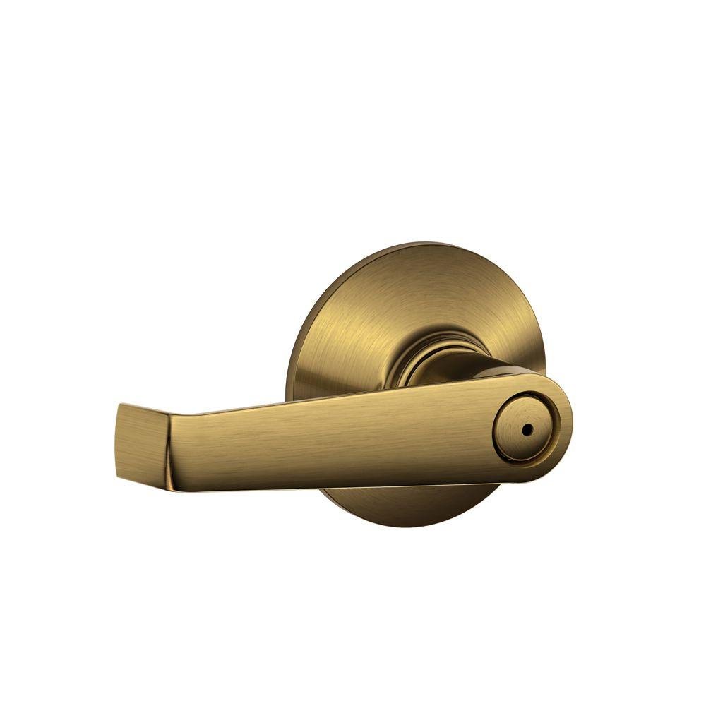 SCHLAGE F40ELA609 Elan Gizlilik Kolu, Antik Pirinç