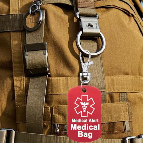 Medical Alert Luggage Tag, Medical Equipment, Asthma Inhaler, Medicine, EPIPEN Inside, Medical Bag Zipper Pull Tag3