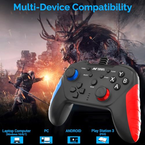 Image of Ant Esports GP110 Wired Gamepad, Compatible for PC & Laptop Computer (Windows 10 /8 /7) / PS3 / Android