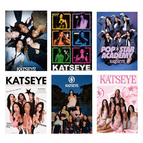 KOWASO 6 hojas Kpop Coreano Póster Calcomanía, Póster Katseye Póster de Música Grupo Chica Póster Decoración de Dormitorio Póster para Adolescentes Dormitorio Decoración de Habitación, 34,5 x 24 cm