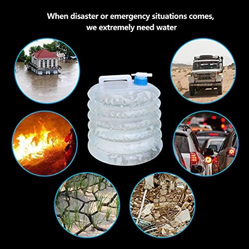 doesnotapply 2 Pack Collapsible Water Container 5L & 10L Water Carrier Camping BPA-Free Water Containers with Tap for Camping Hiking Climbing Fishing Travel Picnic