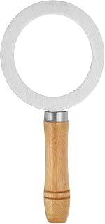 uxcell Stainless Steel Baking Cup Ring, Tea Cups Gasket 100mm Milk Coffee Rim Covers for DIY Milk Tea Dessert Brulee Coffee Making, Silver Tone/Wood Color