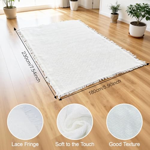 Beach Blanket 91x71'' White Picnic Blanket, Decorative Picnic Blanket by Upriver - Used condition - Image 4