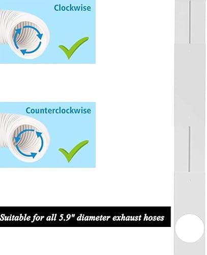 Miniatura 2 de Kit de aire acondicionado de puerta corredera con acoplador para manguera de escape de 5.9 pulgadas, kit de ventilación de puerta corrediza de aire
