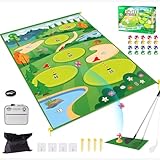 Clemas Premium Chipping Golf & Dart Practice Mat Set - Indoor/Outdoor Game Kit for Family Fun - includes Golf Club, Sticky Balls, Club Tee, Scoreboard, and Accessories