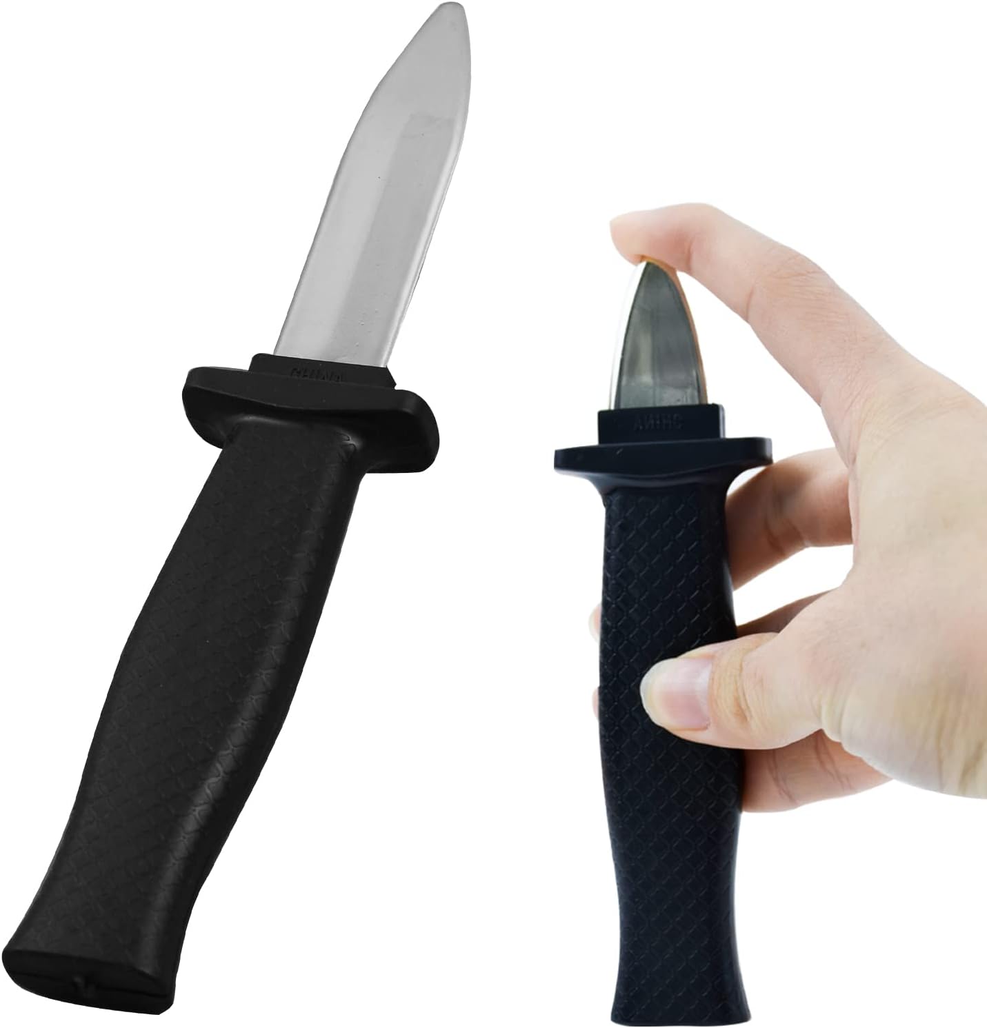 – BEHAHAI 2pcs Disappearing Dagger,Plastic Retractable Dagger Toy Fake Dagger Prop Trick Prank Toy Gift Magic Tricks Props Joke Toys for Adults Halloween Fool Day Party