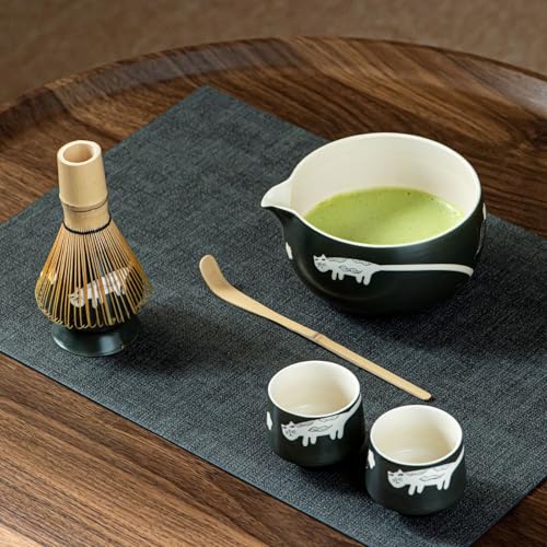 hijaunatis Cat Matcha Tea Set (6 pcs)
