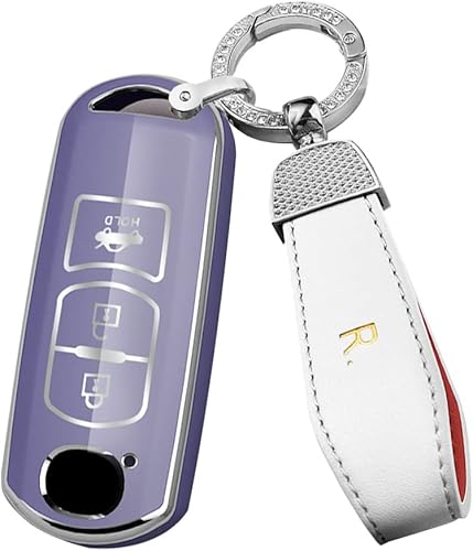ontto Funda para llave inteligente compatible con Mazda de 3 botones para Mazda 2, 3, 5, 6, 8, CX3, CX5, CX7, CX9, MX5, protector de llave de