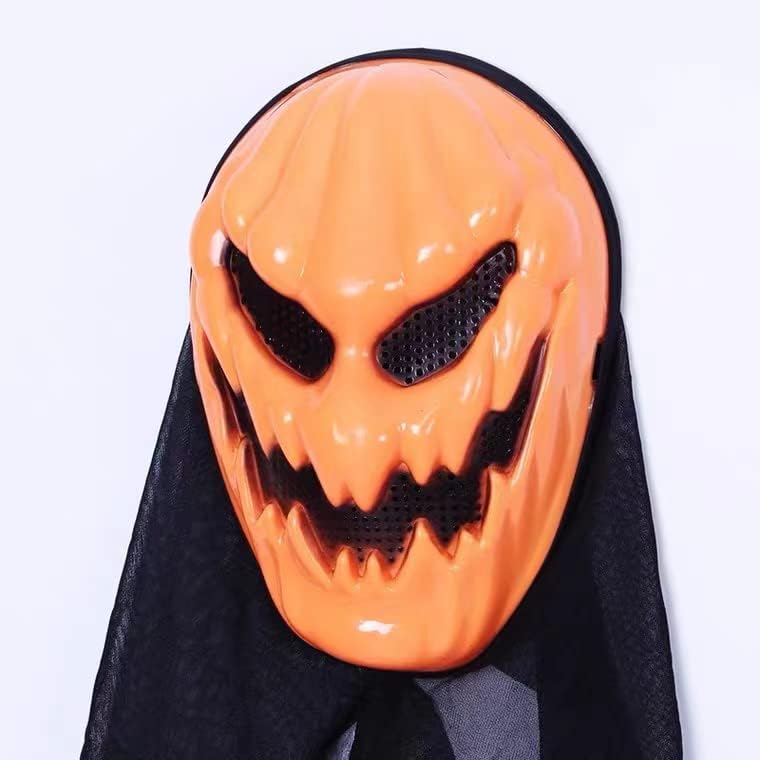 Vista 3 de Máscara de calabaza de Halloween máscara de cabeza de terror bola de maquillaje máscara de cabeza de terror máscara de cabeza de zombi calavera