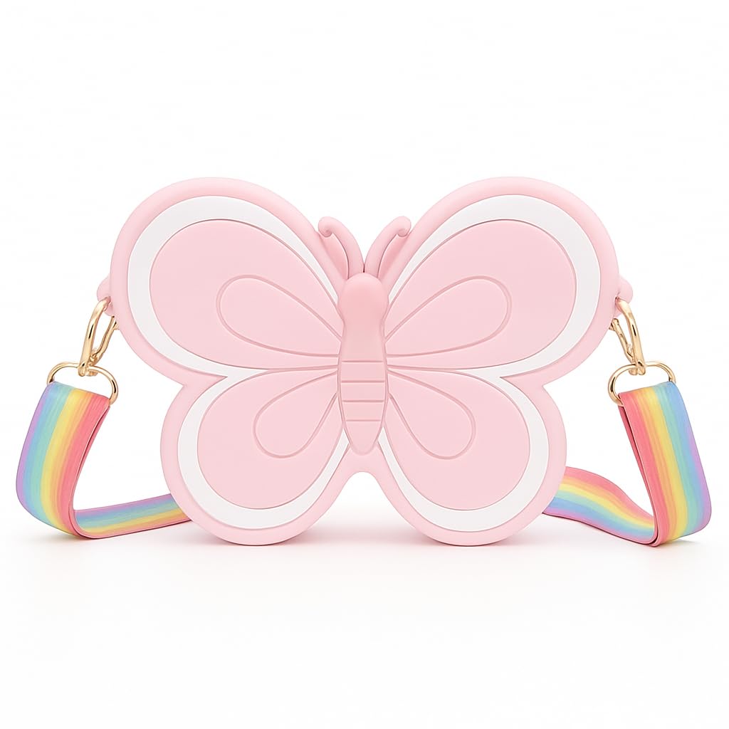 Portable Cute Phone Sling Bag Small Casual Utility Bag Popillon Cartoon Crossbody Purse Mini Mobile Pouch Picnic Bags Kids for School, College and Office, Multicolor