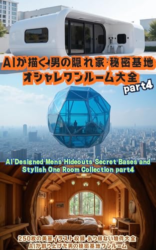 AIが描く 男の隠れ家・秘密基地・オシャレワンルーム大全 part4: 250枚の美麗イラスト収録・あり得ない物件大全 AIが創り上げた男の秘密基地ワンルーム