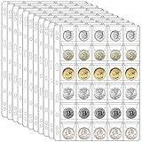 330 Pockets Coin Binder Collection Supplies Pages, Standard 9 Hole Coin Collecting Pocket Page for Coin Stamp...