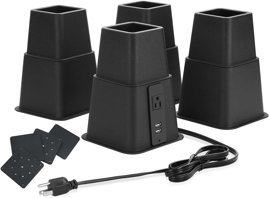 Tuffen Adjustable Bed Riser with Power Outlet and USB Ports