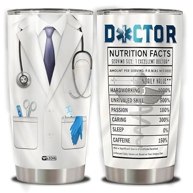 WAZONE Doctor Tumbler 20oz Stainless Steel Thermos Cup Gifts Graduation Medical School Dr Appreciation Week Retirement Presents for Women Men Md Physicians