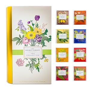 Premium USDA Organic Tea Book Sampler Gift Box Set 80 Bags 10 Per Flavor Assorted Variety Exotic Fruit Herbal Black And Green Teas Individually Wrapped (8 Flavors)