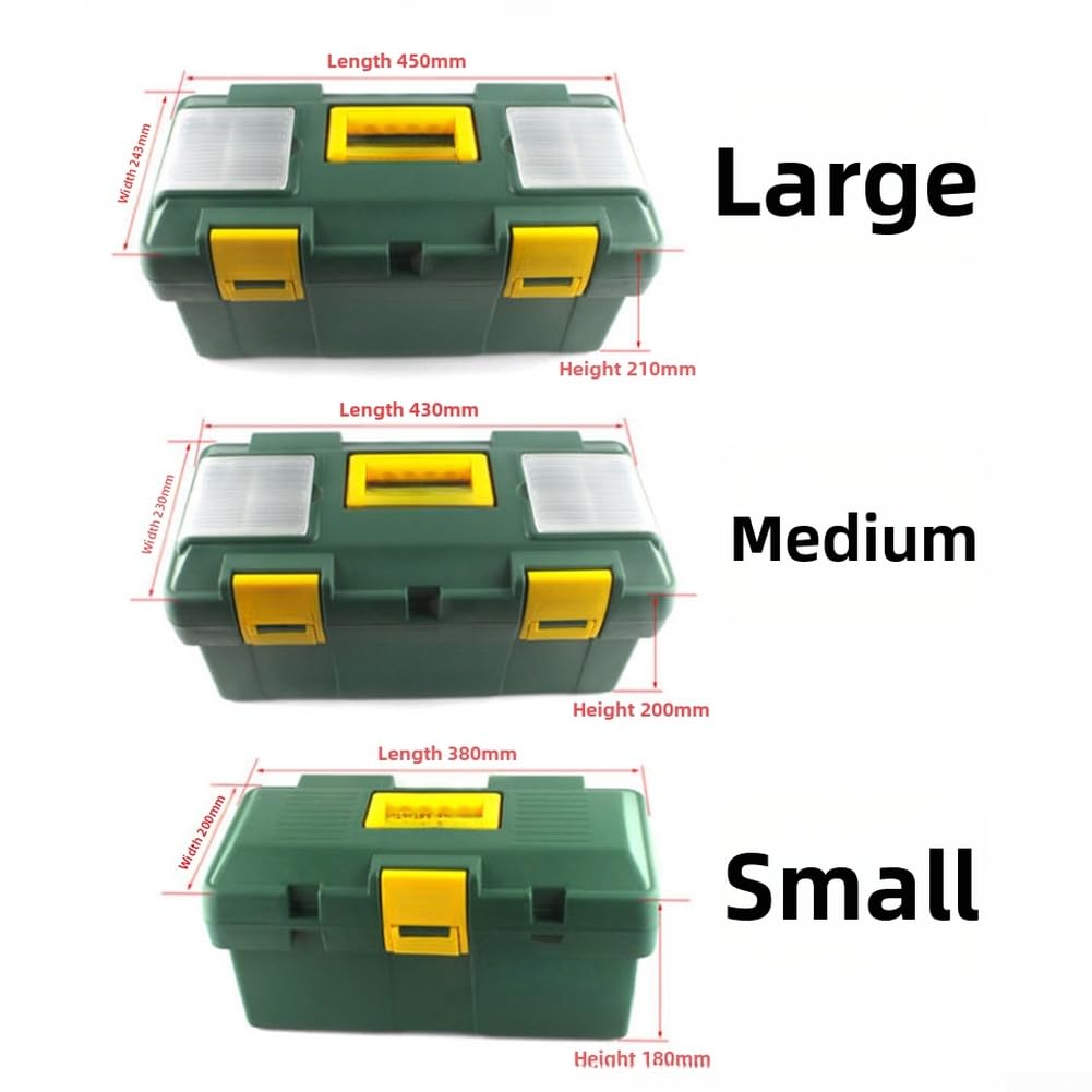 Cassetta degli attrezzi, Scatola di immagazzinaggio di plastica, Organizzatore di attrezzi, Caso di hardware | Custodia di grande capacità con maniglia ergonomica, design robusto per accessori per strumenti