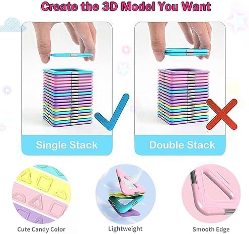 Magnetic Building Blocks Magnetic Tiles Toys for Girls Boys Kids Learning Educational Magnets Construction Set Toys for 3 4 5 6 7 8+ Year Old STEM Toy Christmas Birthday Gift Age 3-8 Toddlers 3