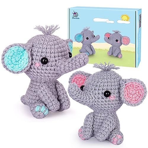 Image of Crochet Kit for Beginner, Upgraded Easy Yarn Crochet Starter Kit w Step-by-Step Video Tutorials, Beginner Crochet Kit for Adults & Kids, Men & Women, Complete Kit Included, 3Pack Whale Family