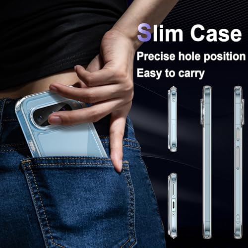 Image of Case for Google Pixel 9 /Pixel 9 Pro, Military Grade Drop Protection Phone Case, Yellowing Resistant, Anti-Scratch Hard PC Back, Shockproof Hard Ultra-Thin Protective Cover, Clear