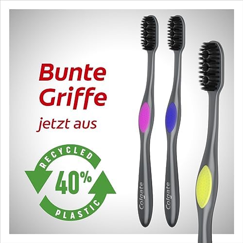 Colgate CN07304A Szczoteczka do Zębów z Węglem Aktywnym 360°, Czarny