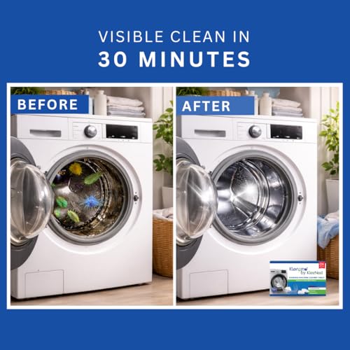 Image of Klenzmo by Kleenest Washing Machine Cleaner Descale Tablets (Pack of 8)- Descaler for Top & Front Load Machines | Drum & Tub Cleaner for Effective Limescale Removal