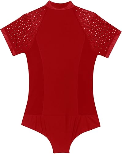 Miniatura 2 de Yeahdor Leotardo de malla transparente para hombre con diamantes de imitación brillantes para baile latino