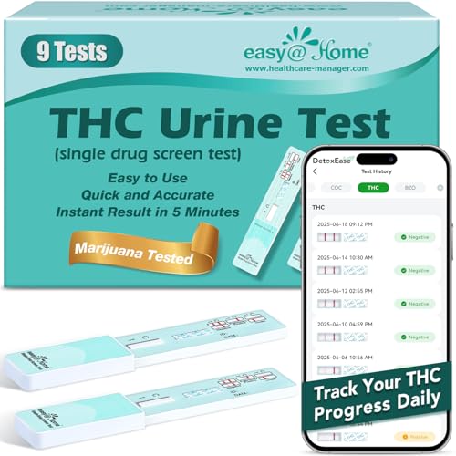 Image of Easy@Home 9 Pack Marijuana Drug Test Kit - Urine THC Test for Home Use